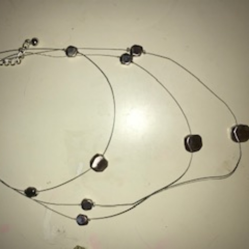 Vintage layer necklace with round stones